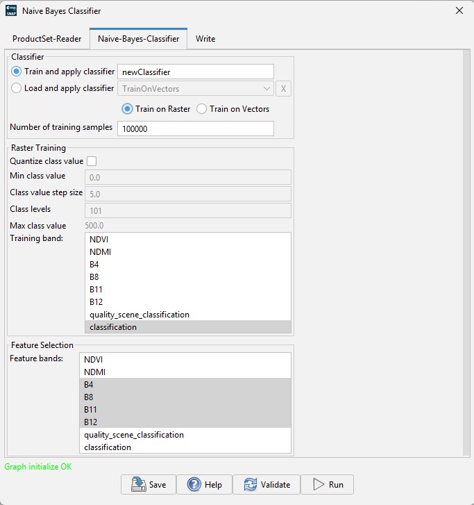 Note: All input bands (featuresand label) must have identical raster ...