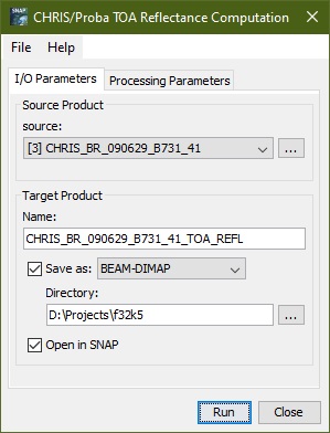 IO Parameters Tab