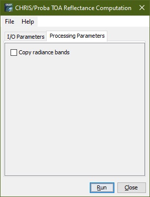 Processing Parameters Tab