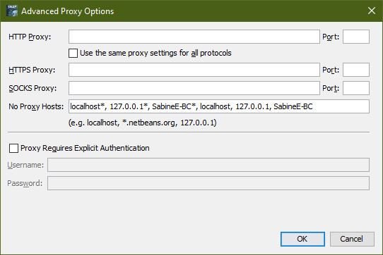 Advanced Proxy Settings